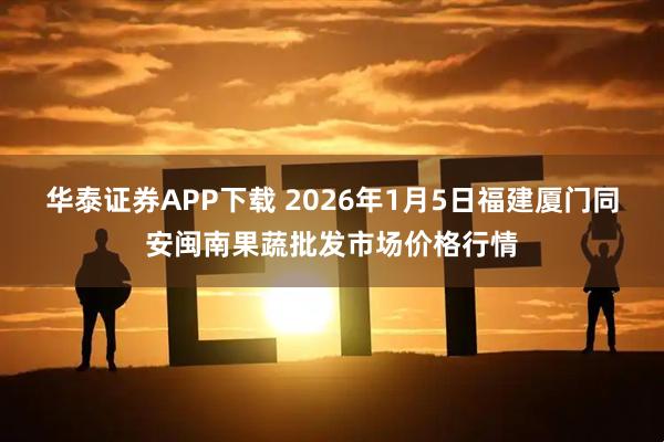 华泰证券APP下载 2026年1月5日福建厦门同安闽南果蔬批发市场价格行情